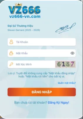 Đăng Ký Tài Khoản Tại VZ666 Casino